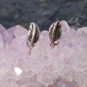 Feather Earrings Sterling Silver